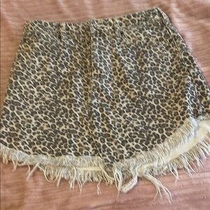 We The Free Tan and Brown Skater Mini Skirt